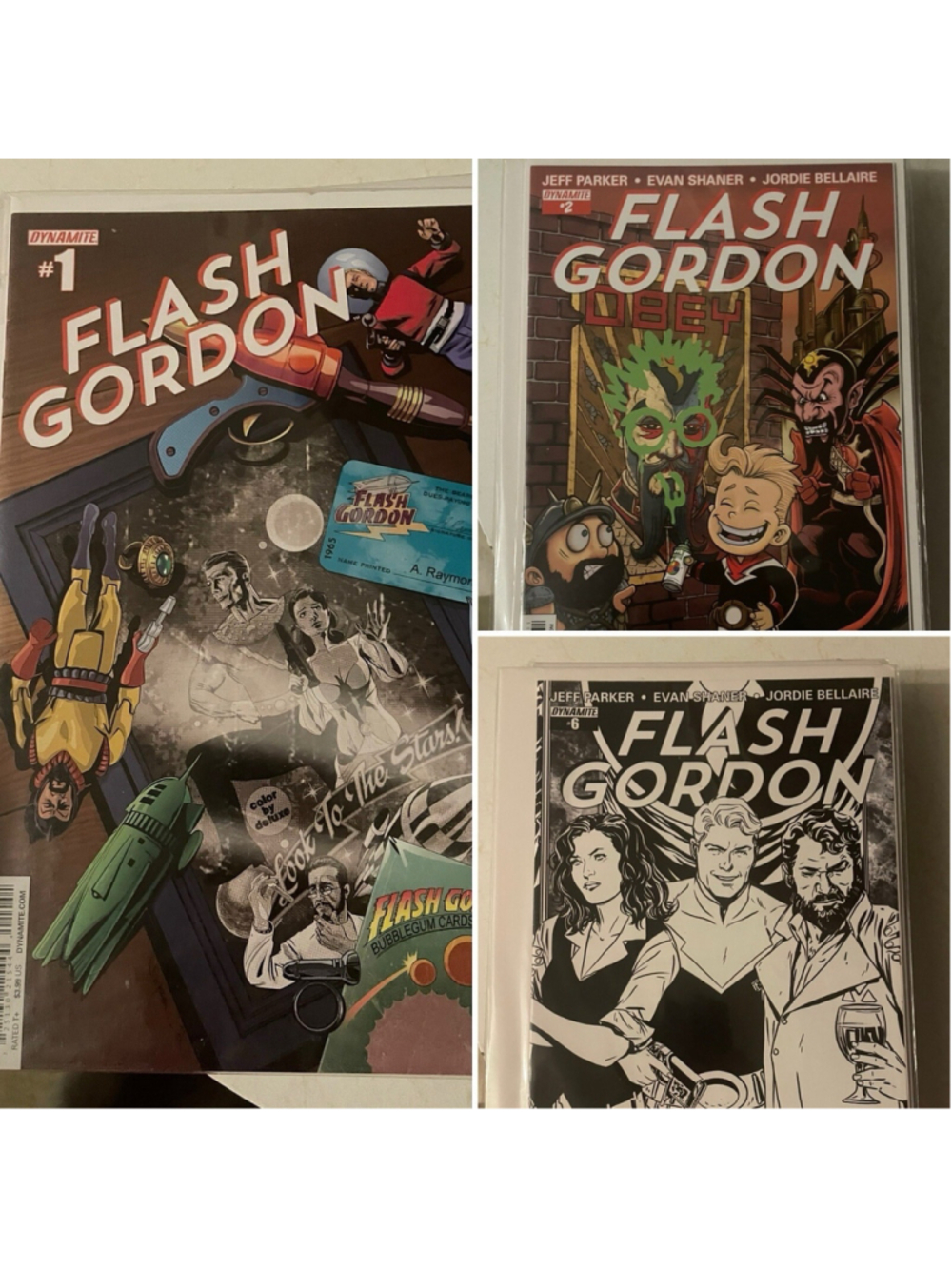 Flash Gordon #1F, 2C, 6 B/W (2014 Dynamite) Lot Of 3